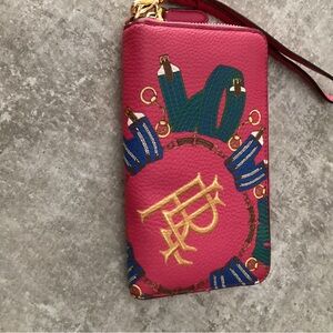 Ralph Lauren Double RL Pink Wallet with Gold Accents